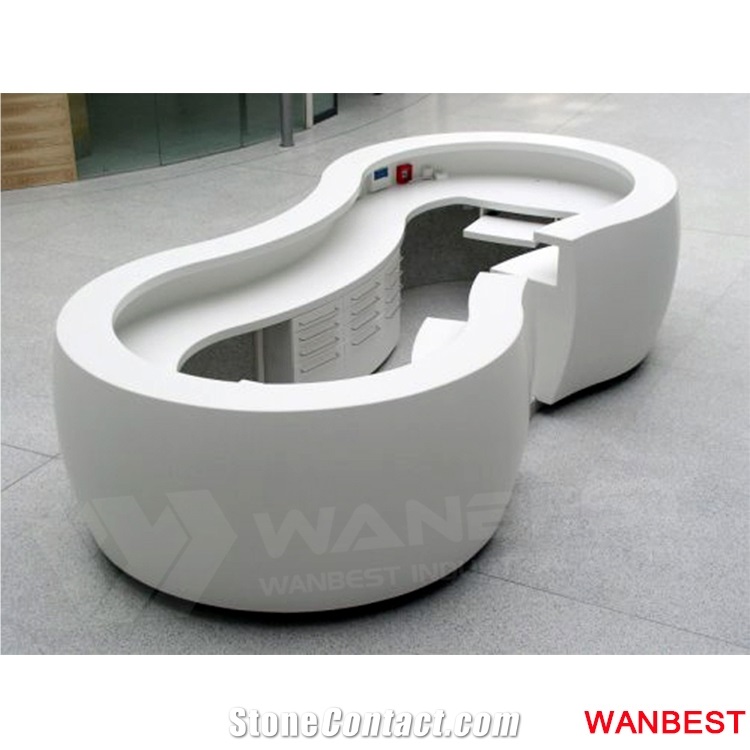 Made in China Artificial Stone Marble Hospital Lobby Hall Shopping Center Hotel Company Hotel Library Salon Nightclub Reception Desk Front Table