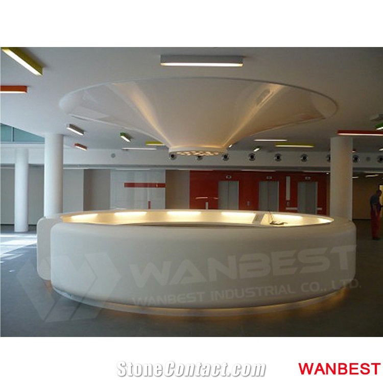 Made in China Artificial Stone Marble Hospital Lobby Hall Shopping Center Hotel Company Hotel Library Salon Nightclub Reception Desk Front Table