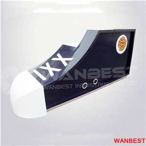 Special Design Acrylic Artificial Stone Shoe Design Shop Retail Store Shopping Center Lobby Mall Office Portable Reception Desk Cashier Counter