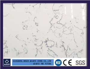 Artificial Quartz Stone Bs3106 Carrara White Solid Surfaces Polished Slabs & Tiles Engineered Stone