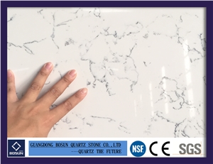 Artificial Quartz Stone Bs3106 Carrara White Solid Surfaces Polished Slabs & Tiles Engineered Stone
