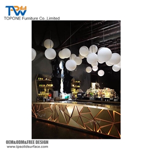 Artificial Marble Stone Bar Furniture Bar Counters Top Design, Interior Stone Acrylic Solid Surface Bar Counter Tops Stone Furniture Factory Price