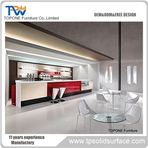 Artificial Marble Stone Juice Bar Counter China, Interior Stone Acrylic Solid Surface Factory Price Led Restaurant Bar Counter Tops Stone Furniture