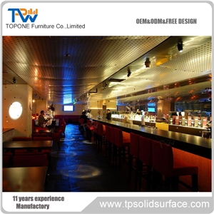 Artificial Marble Stone Night Club Small Bar Counter Tops Designs, Interior Stone Modern Home Mini Bar Counter Design for Sale Oem Service Factory
