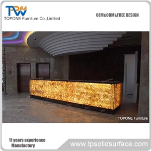 Led Lighted Black Countertop Night Club Wine Drink Bar Counter Tops Design, Artificial Marble Stone Restaurant Bar Counter Tops Stone Furniture Oem