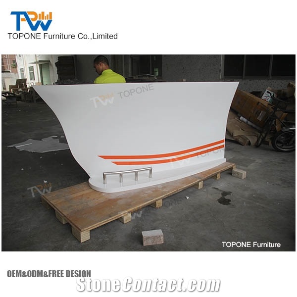 Modern Home Bar Furniture Artificial Marble Stone White Color Boat Shaped Bar Counter Desk Tops,Interior Stone Marble Wine Coffee Shop Service Counter