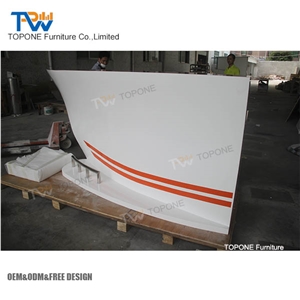 Modern Home Bar Furniture Artificial Marble Stone White Color Boat Shaped Bar Counter Desk Tops,Interior Stone Marble Wine Coffee Shop Service Counter