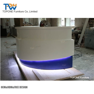 New Design Office Furniture Artificial Marble Stone Reception Desk Tops Made in China Interior Stone Acrylic Solid Surface Reception Counter Desk Top