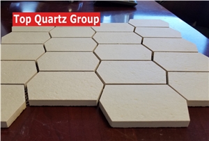 Elongated Hexagon Mosaics ,Full Body Porcelain Tile with Textured Finish,China Ceramic Mosaic Factory