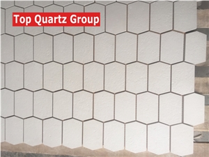 Elongated Hexagon Mosaics ,Full Body Porcelain Tile with Textured Finish,China Ceramic Mosaic Factory