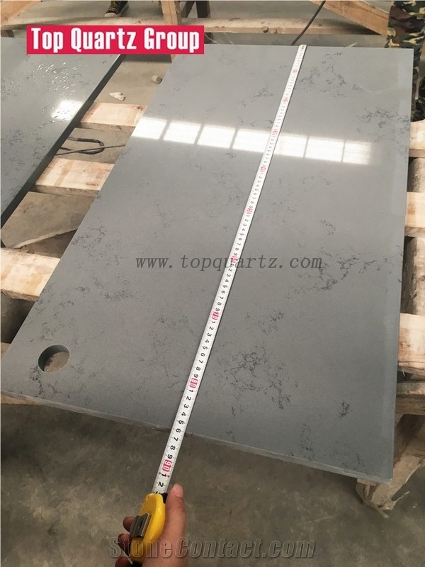 Professional Custom Quartz Stone Bathroom Counter Tops,Artificial Quartz Stone,Imitation Marble Pattern Vanity Tops