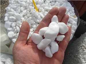 Pebble White Thassos for the Garden 1-2cm 2-4cm 4-8cm 8-13cm