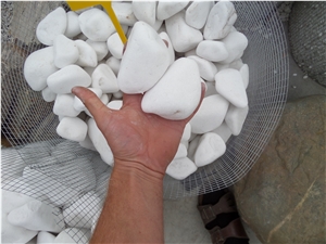 Pebble White Thassos for the Garden 1-2cm 2-4cm 4-8cm 8-13cm