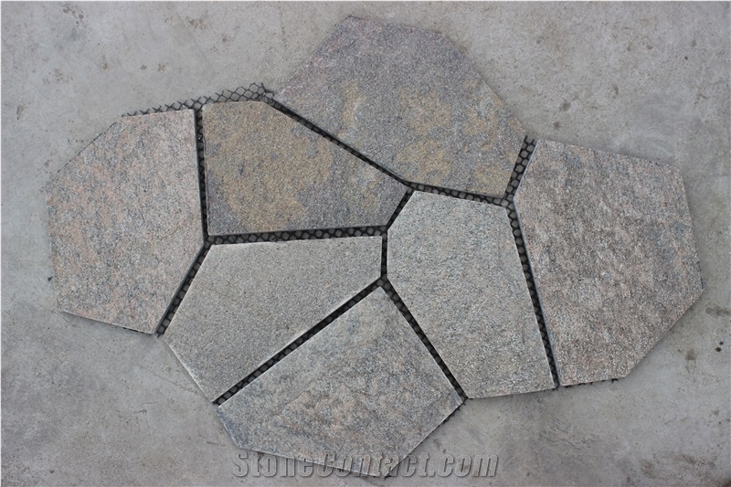 Flagstone Cube Stone Paving Sets Floor Covering Courtyard Road Pavers Exterior Pattern