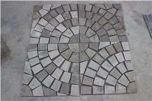 Flagstone Cube Stone Paving Sets Floor Covering Courtyard Road Pavers Exterior Pattern