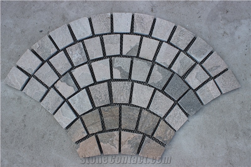 Flagstone Cube Stone Paving Sets Floor Covering Courtyard Road Pavers Exterior Pattern