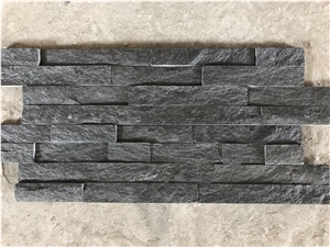 Ledge Stone, Culture Stone, Black Quartz, Shinning Quartz Stone, Sparkle Black Quartz