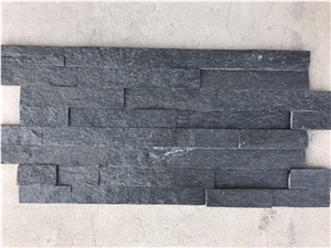 Ledge Stone, Culture Stone, Black Quartz, Shinning Quartz Stone, Sparkle Black Quartz