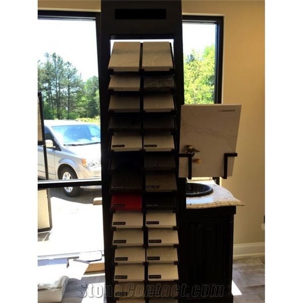 Waterfall Displays for Quartz Sample Stone Marble Tile Flooring Tower Stand Racks for Showroom