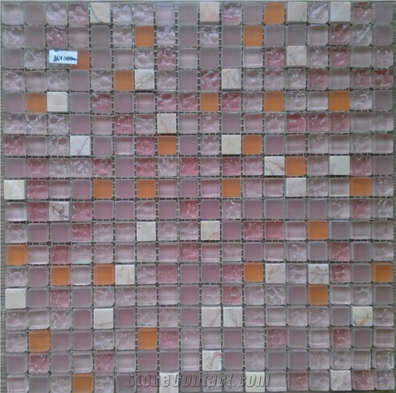 Pink Chip Brick Mosaic Tile