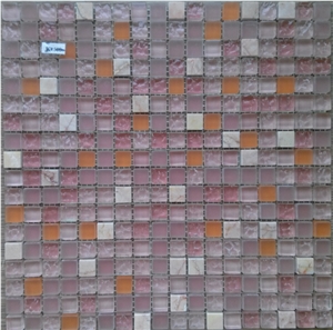 Pink Chip Brick Mosaic Tile