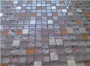 Pink Chip Brick Mosaic Tile