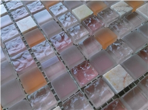 Pink Chip Brick Mosaic Tile