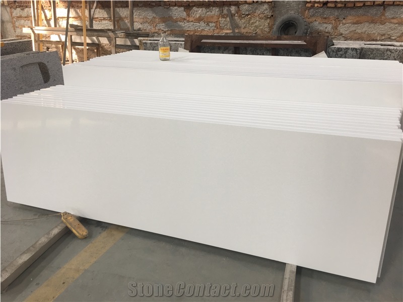 China Polished Quartz Slab /Pure White Quartz Slabs/Caesarstone 1141 Pure White Quartz/Caesarstone Quartz Countertop/Pure White Quartz Countertops