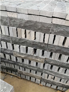 China Black Granite, Hainan Black Granite Mushroomed ,Bush-Hammered Stone