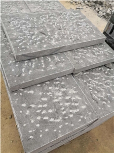 China Black Granite, Hainan Black Granite Mushroomed ,Bush-Hammered Stone