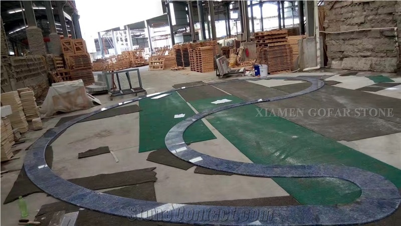 Azul Bahia Brazil Blue Granite Swimming Pool Coping Tiles for Floor Paving,Landscaping Stone Exterior Pool Surround Channel