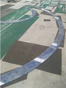 Azul Bahia Granite Swimming Pool Coping Tiles for Floor Paving,Brazil Blue Landscaping Stone Exterior Stepping