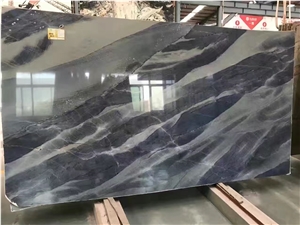 Azul Do Mar Quartzite Polished Machine Bookmatched Cutting Walling Background,Brazil Blue Quartzite Tile Panel Wall