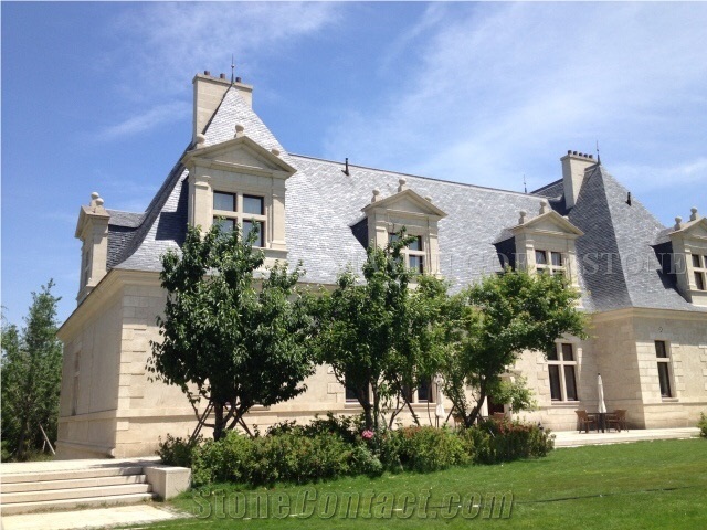 Crema France Limestone Beige Seashell Coral Stone Tiles Tumbled Building Exterior Wall Cladding,Machine Cutting Walling Pattern Gofar
