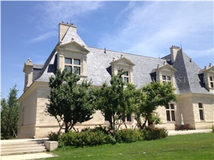 Crema France Limestone Beige Seashell Coral Stone Tiles Tumbled Building Exterior Wall Cladding,Machine Cutting Walling Pattern Gofar