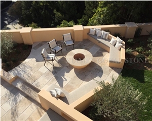 Crema Luna Limestone Beige Seashell Coral Stone Pool Coping Paver Tiles Tumbled Exterior Floor Covering,Machine Cutting Flooring Pattern Gofar