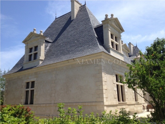 Crema Luna Limestone Beige Seashell Coral Stone Pool Coping Paver Tiles Tumbled Exterior Floor Covering,Machine Cutting Flooring Pattern Gofar