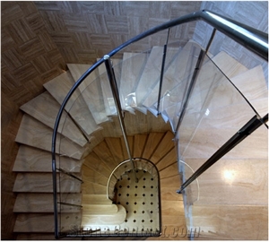Daino Reale Perlato Beige Marble Interior Floor Stepping Staircase Covering,Stairs,Steps for Villa Risers