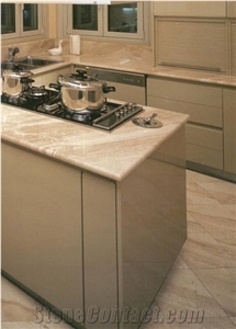Daino Reale Perlato Beige Marble Polished Kitchen Bar Top,Hotel Customzied Kitchen Worktop Countertop Interior Stone