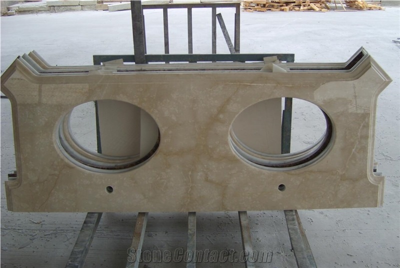 Beige Marble Vanity Top,Bathroom Countertop,Customized with Ce Certificate,Direct Factory Cheap Price Top Quality