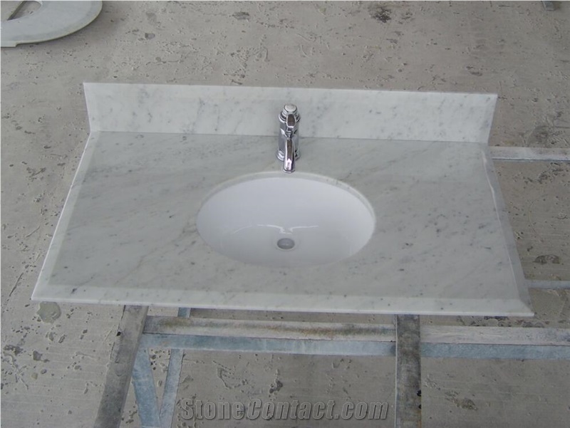 Bianco Carrara White Marble Vanity Top,Bathroom Countertop,Customized,Direct Factory with Ce Certificate,Cheap Price and Top Quality