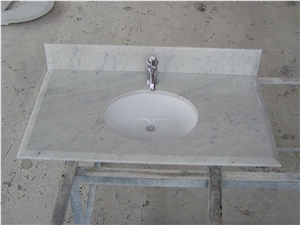 Bianco Carrara White Marble Vanity Top,Bathroom Countertop,Customized,Direct Factory with Ce Certificate,Cheap Price and Top Quality