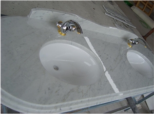 Bianco Carrara White Marble Vanity Top,Bathroom Countertop,Customized,Direct Factory with Ce Certificate,Cheap Price and Top Quality
