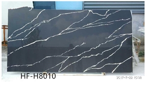 China Black Marble Vein Quartz for Countertop Vanity Top Floor Use,Tile and Slab,Cheap Price Top Quality Direct Factory with Ce Certificate