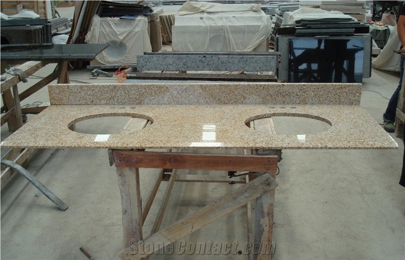 G682 China Yellow Granite Countertop,Kitchen Top,Direct Factory with Ce Certificate,Cheap Price Good Quality Bench Top Customized