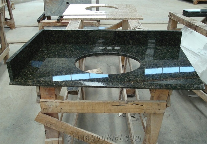 Leopard Skin Green Granite Kitchentop,Countertop,Direct Factory with Ce Certificate,Cheap Price Good Quality