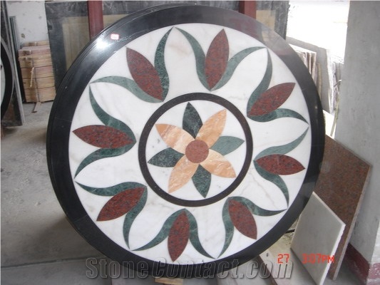 Waterjet Inlay Medallions /Crema Marfil Marble Waterjet Medallions / Composite Marble Waterjet Medallions , Hotel Flooring Tiles in the Lobby and Hall