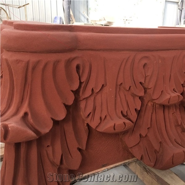 Natural Red Sandstone for Building Hand Made Stone Sculpture