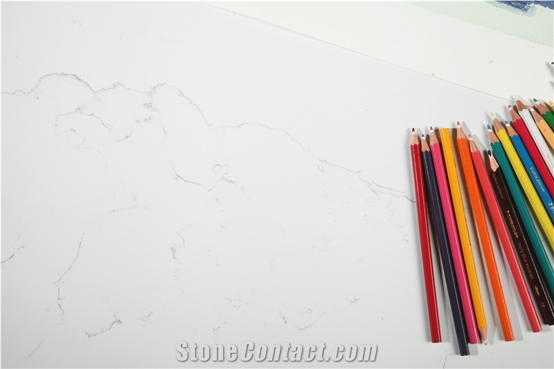 Carrara White, Marble Look, Artificial/Engineered Quartz Stone/Slabs, 2cm,3cm, Gt8111