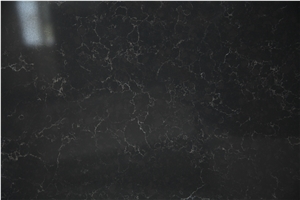 Marble Look Artificial/Engineered Quartz Stone Slabs, Black Quartz with White Veins, Surface, 2cm,3cm Tiles